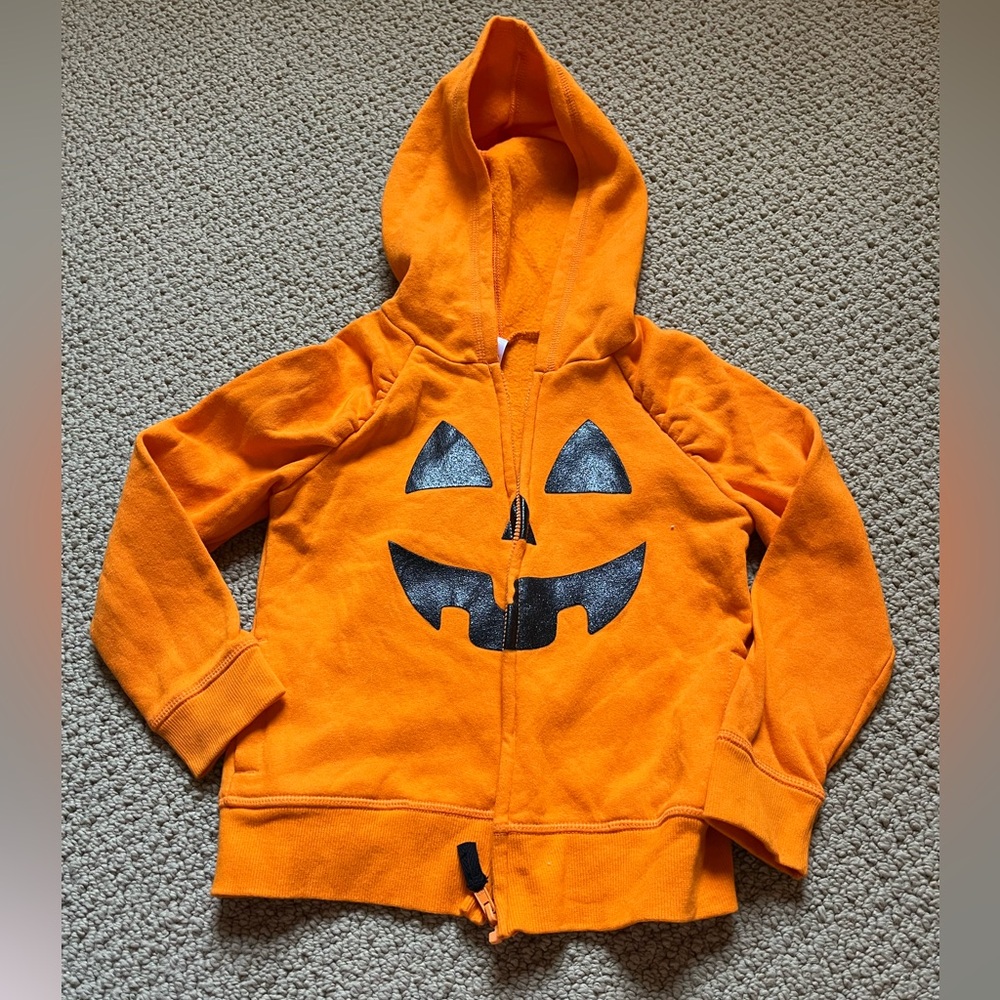Cat & Jack only lightly won pumpkin zip-up hoodie!